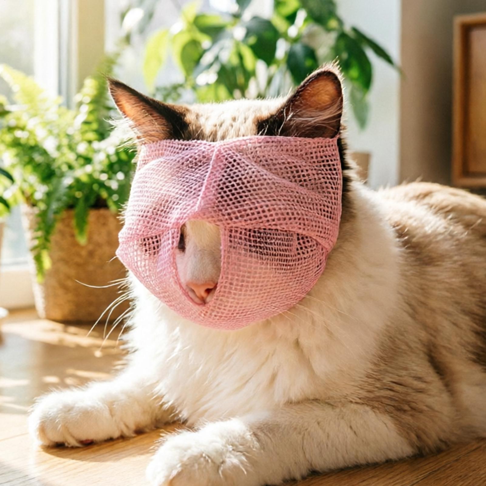 Pet Supplies Vet - Kattenmuilkorf Ademend gaas Verstelbare kattenbijtbestendige muilkorf