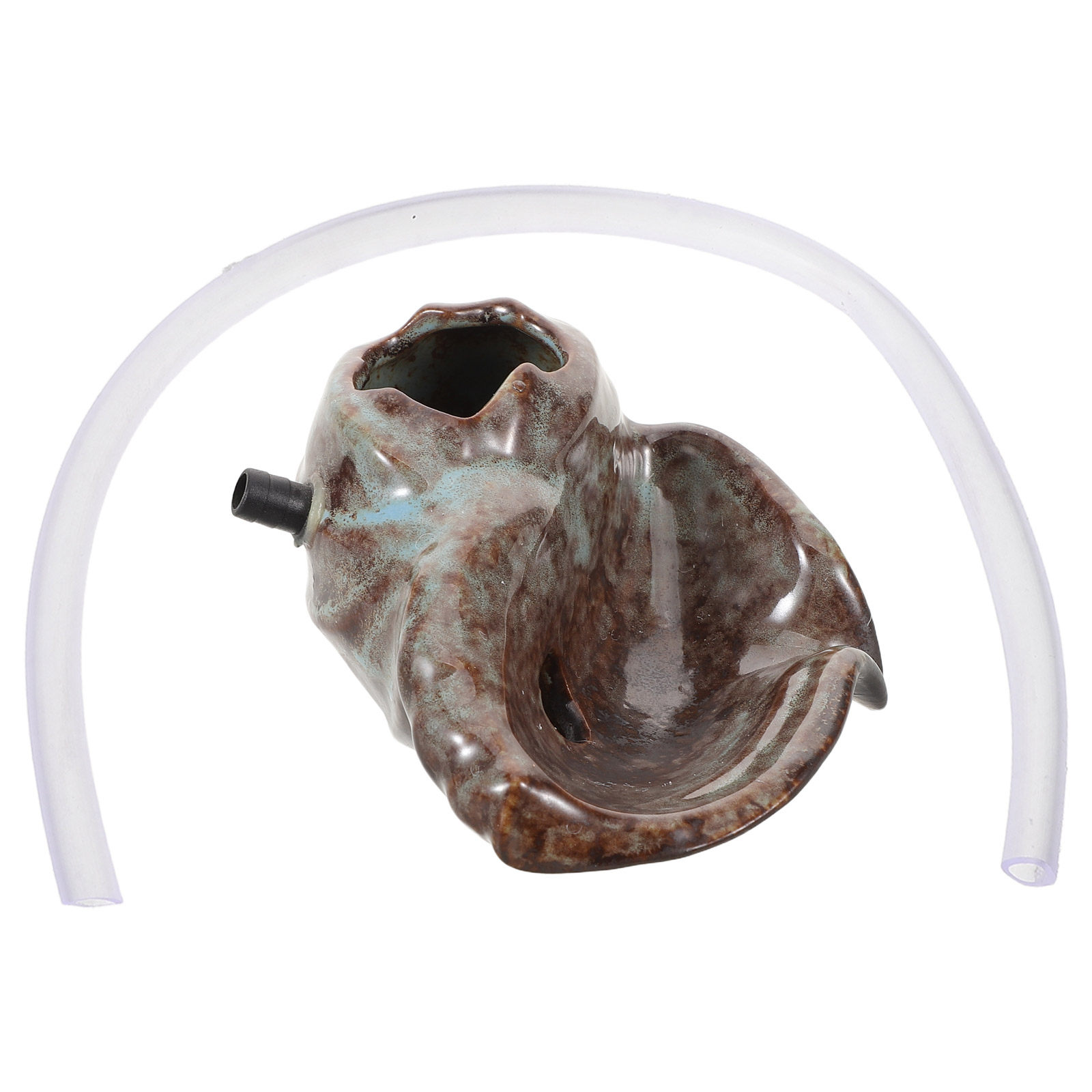 Aquarium Fish Tank - Keramische potfontein Watervaldesign V-vormige uitloop Achterinlaat