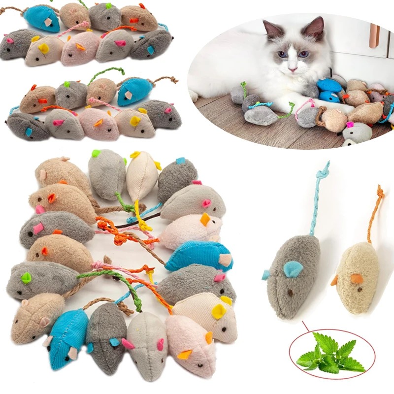 Catnip Toys - 3/200 stuks rammelaar kattenmuizen speelgoed, ook