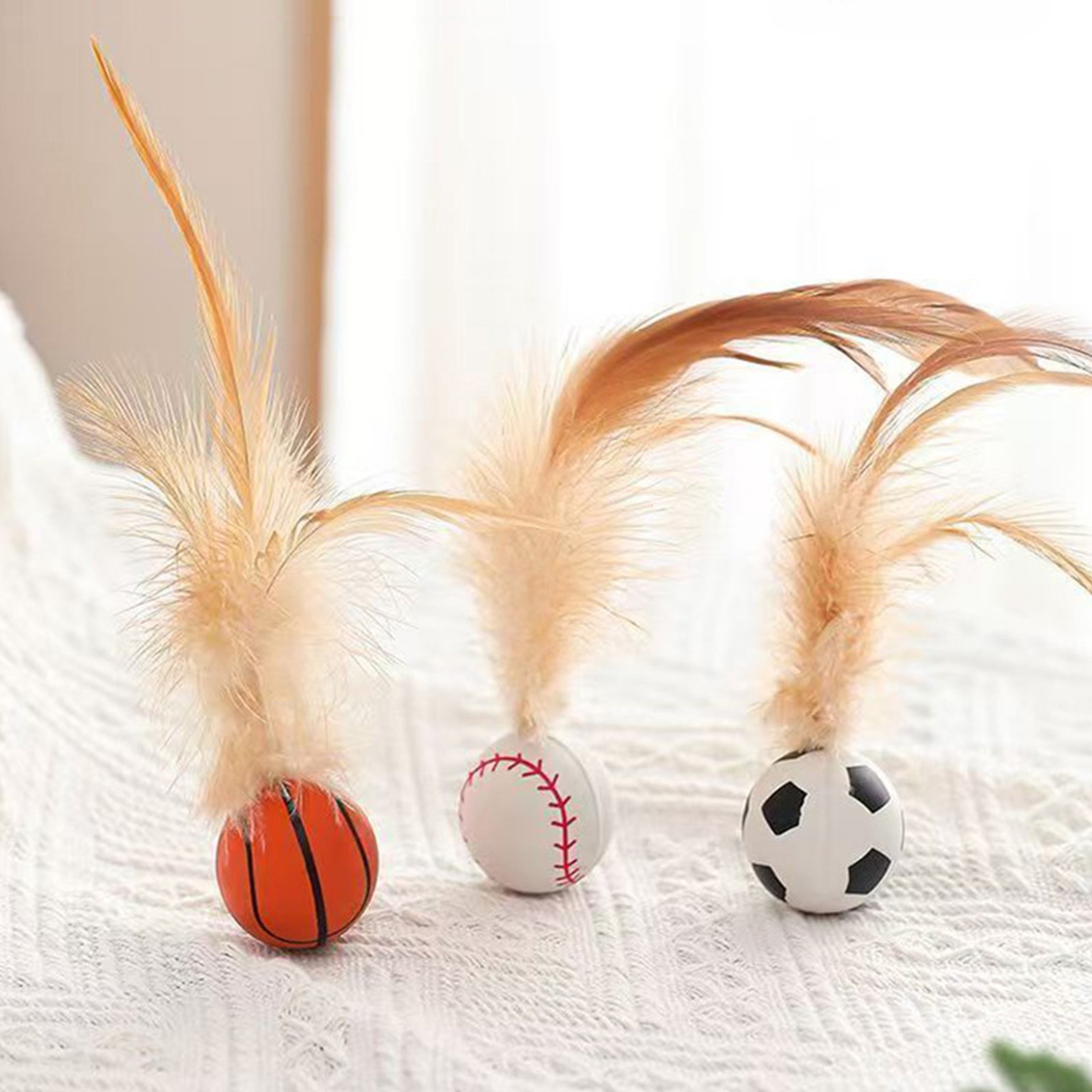 Catnip Toys - Kattenveerbalspeelgoed Interactief kattenspeelgoed voor binnenkatten Bouncy
