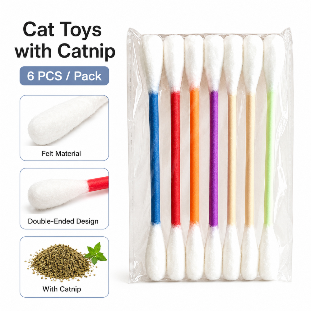 6 stuks vilt katoenen wattenst - Catnip Toys recensie en prijs