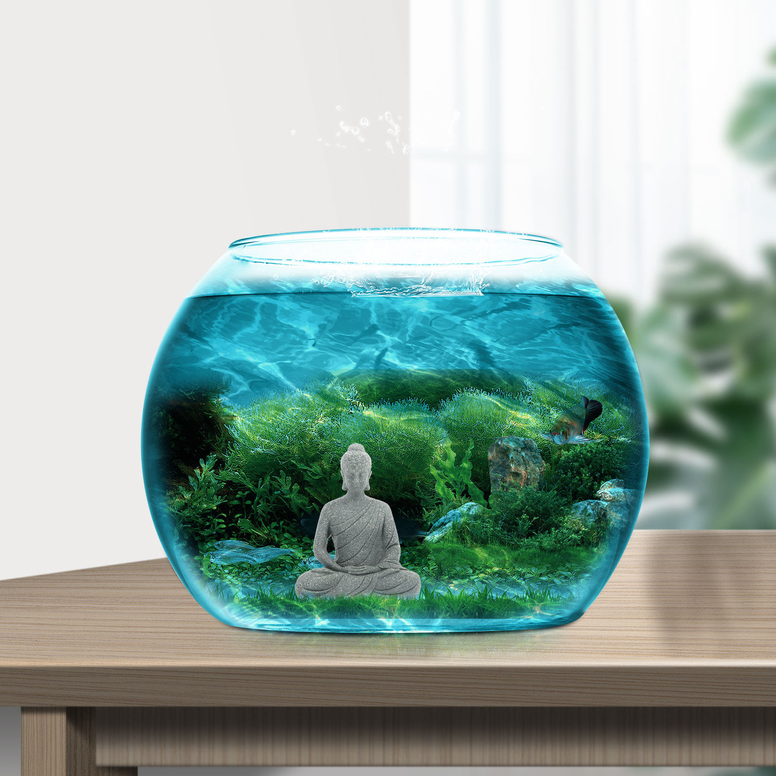 Miniatuur Boeddhabeeldje van h - Aquarium Fish Tank recensie en prijs